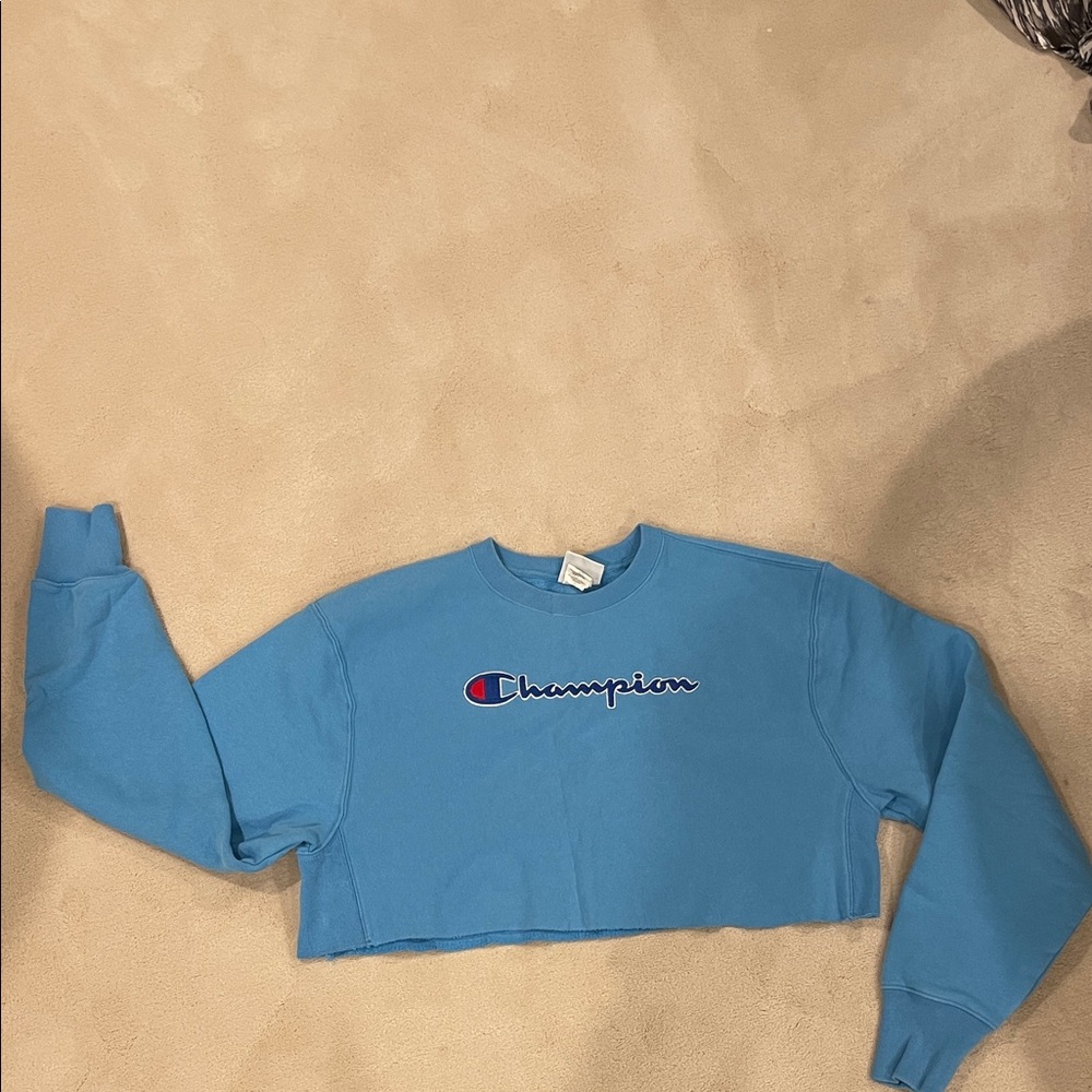Champion Sky Blue Cropped Crewneck